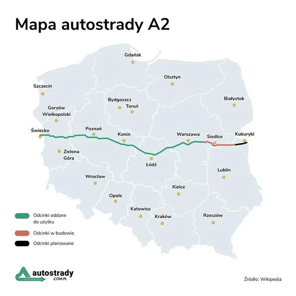Ceny przejazdu autostradą A2