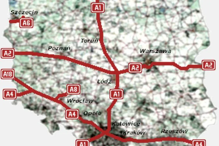 Długość autostrad w Polsce