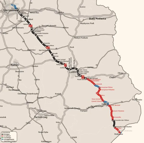 Przebieg trasy S17